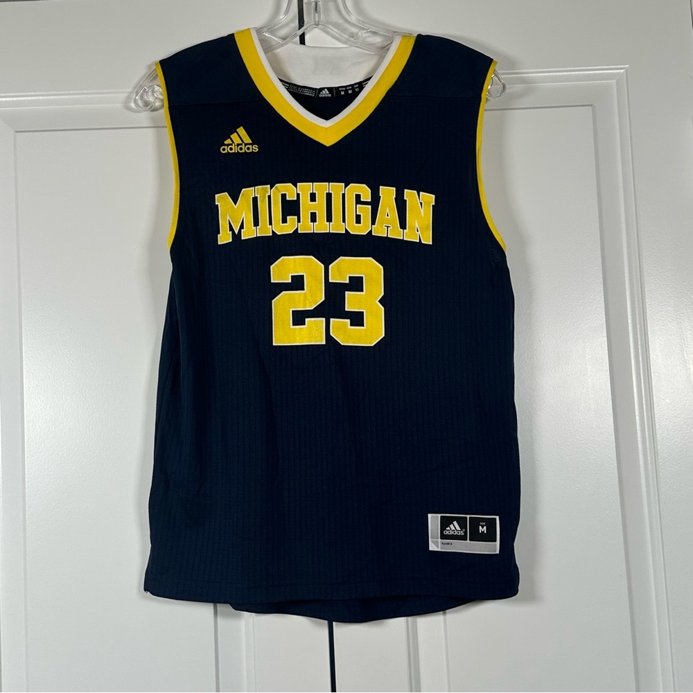University of Michigan Wolverines Blue Mesh Basketball Jersey Adidas #23 Men’s M